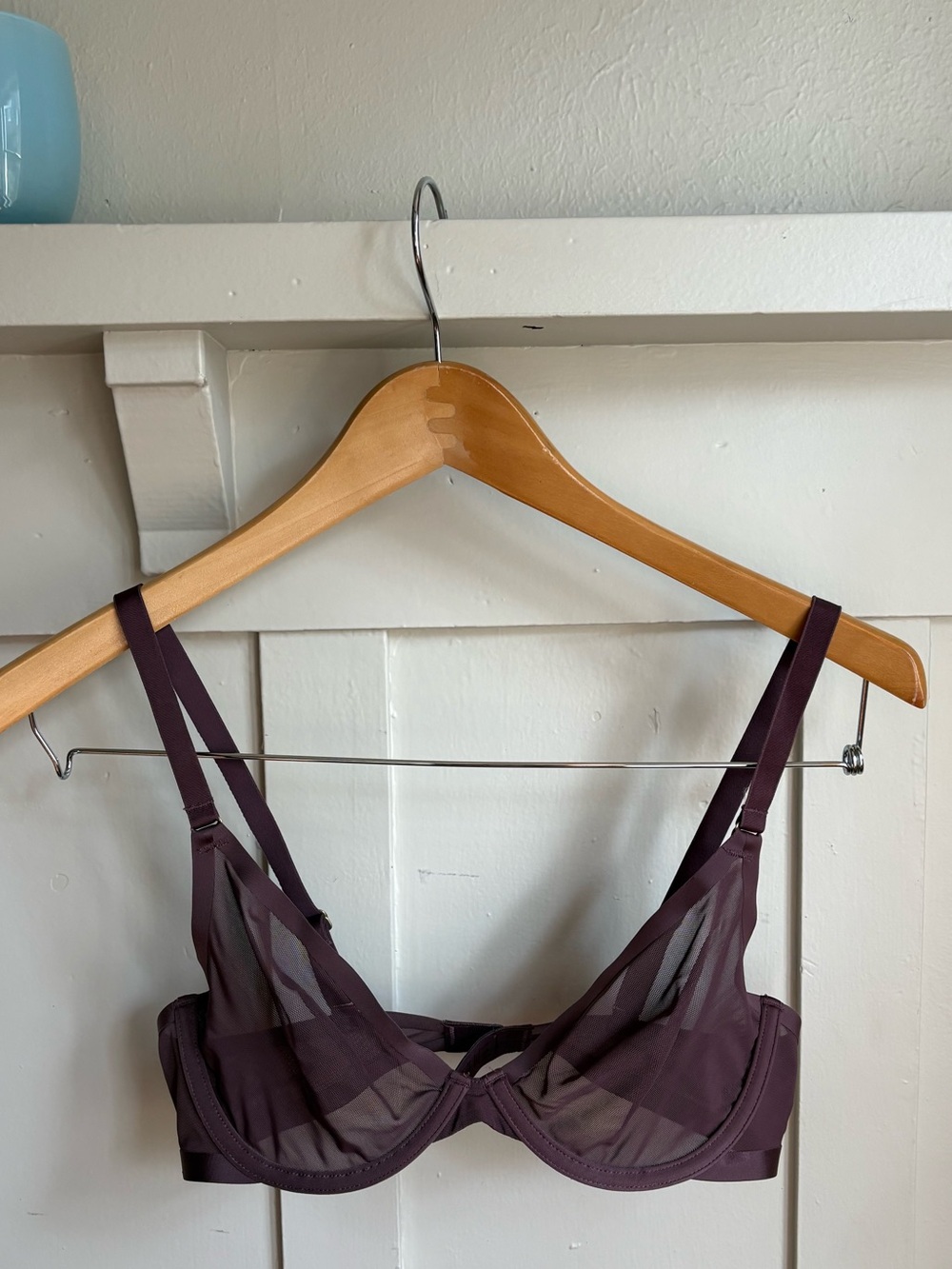 CUUP Sheer Mesh Underwire Bra in Chocolate Brown - Picture 2 of 7
